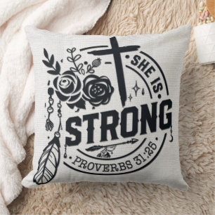 Cojín Decorativo Verso de la Biblia Cristiana inspiradora