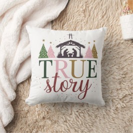 Cojín Decorativo Verso de la Biblia de los Navidades de la Historia