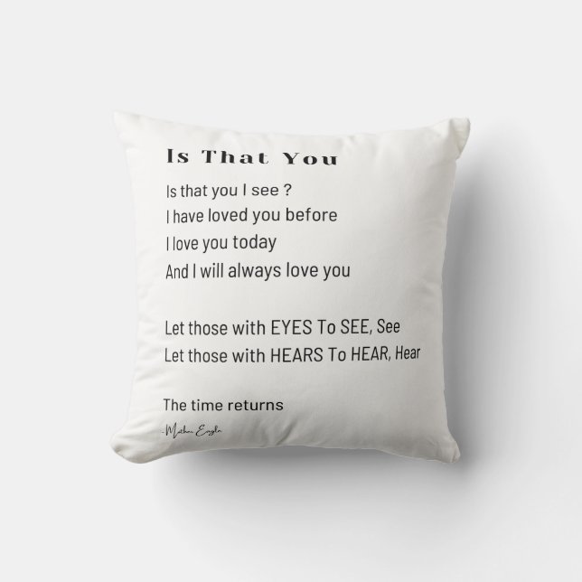 Cojín Decorativo ¿Ves poesía de amor? (Anverso)