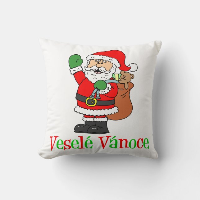 Cojín Decorativo Vesele Vanoce Navidades checos Santa (Anverso)