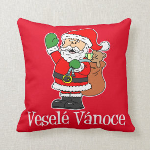 Cojín Decorativo Vesele Vanoce Navidades checos Santa (RED)