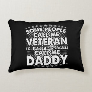 Cojín Decorativo Veteran Daddy Tributo militar patriótico
