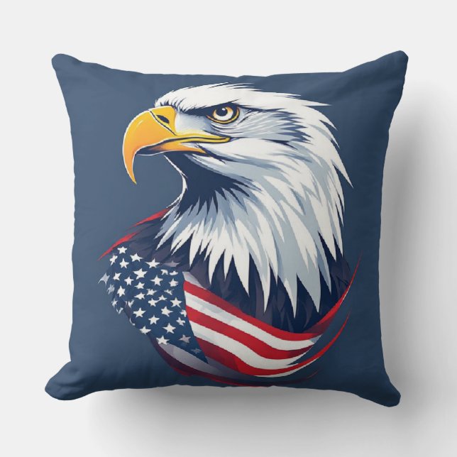 Cojín Decorativo Veteran Eagle Gift – American Flag Design (Anverso)