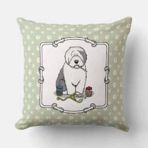 Cojín Decorativo Veterinario Oveja Inglés Gray 1 Cute Vet