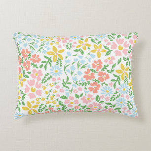 Cojín Decorativo Vetor sin fisuras de color floral sobre un blanco 