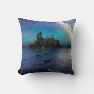 Cojín Decorativo Vía láctea sobre roca hueco