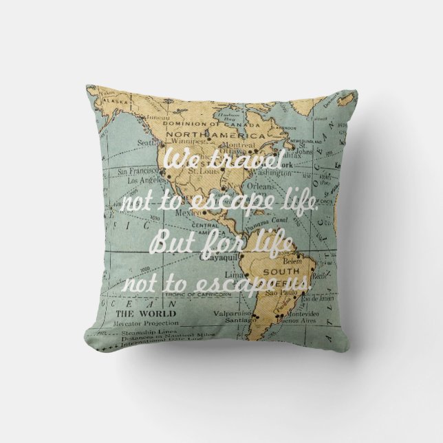 Cojín Decorativo Viaja el mundo (Anverso)