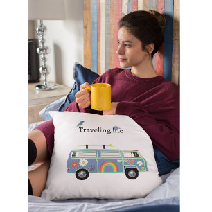 Cojín Decorativo Viajando por la vida, la vida en la camioneta