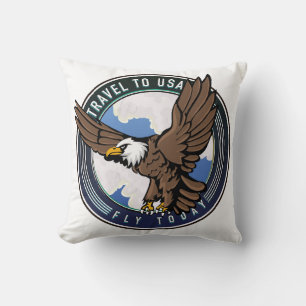 Cojín Decorativo Viajar a Estados Unidos logotipo de Vuela hoy