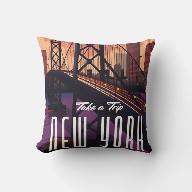 Cojín Decorativo Viajar a Nueva York (Anverso)