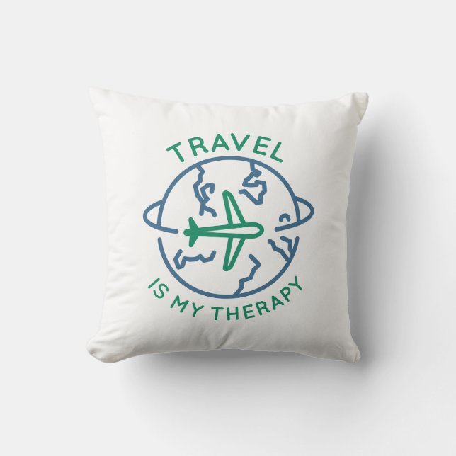 Cojín Decorativo Viajar Es Mi Terapia (Anverso)