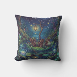Cojín Decorativo Viaje al Desconocido | Bosque Nocturno Encantado