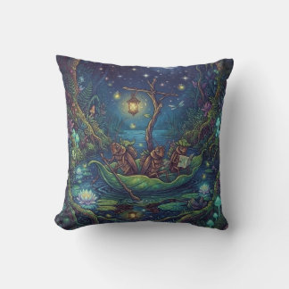 Cojín Decorativo Viaje al Desconocido | Bosque Nocturno Encantado