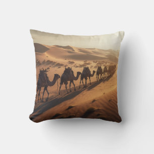 Cojín Decorativo Viaje de camellos por la caravana del desierto