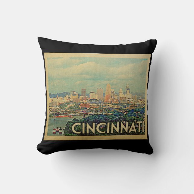Cojín Decorativo Viaje de Cincinnati Ohio (Anverso)