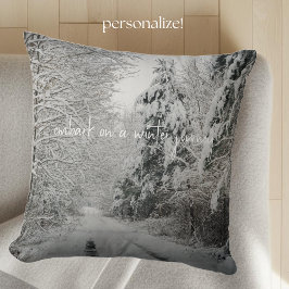 Cojín Decorativo Viaje de invierno a través del bosque