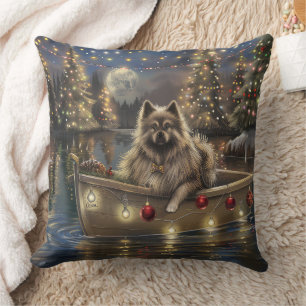 Cojín Decorativo Viaje festivo de Navidad de Keeshond