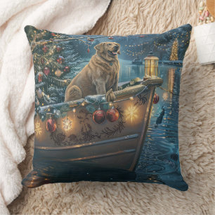 Cojín Decorativo Viaje Festivo de Navidad en Labrador