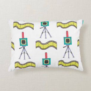 Cojín Decorativo Viaje fotográfico: Patrón de cámara de época