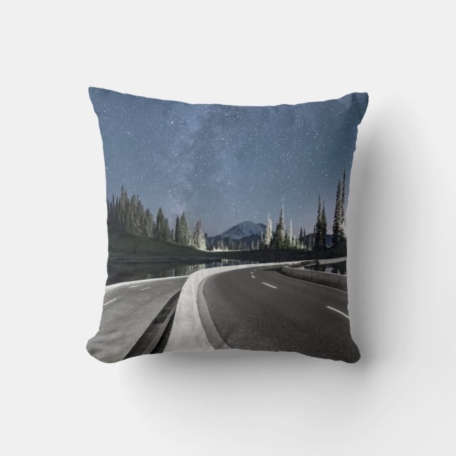 Cojín Decorativo Viaje por carretera bajo la autopista Milkyway (Anverso)