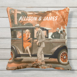 Cojín Decorativo Viaje por carretera retro de señora Classical Car
