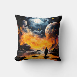 Cojín Decorativo Viajero Astronauta Horizonte Cósmico Viaje