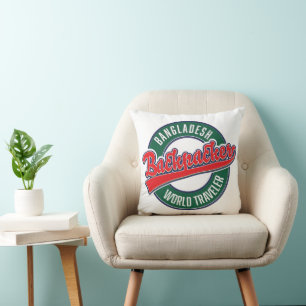 Cojín Decorativo Viajero con mochila por Bangladesh mundo