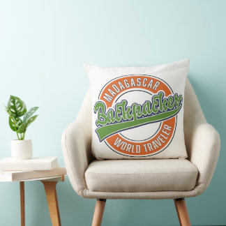 Cojín Decorativo Viajero del mundo de los mochileros de Madagascar