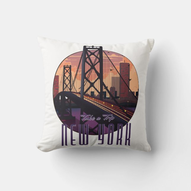 Cojín Decorativo Viajes A Nueva York (Anverso)