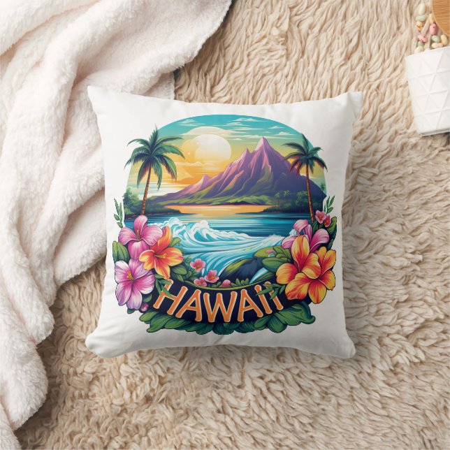 Cojín Decorativo Viajes de las montañas hawaianas Aloha Tropical Be (Manta)