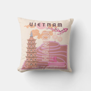 Cojín Decorativo Viajes de Vietnam, retro