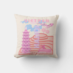Cojín Decorativo Viajes de Vietnam, rosa