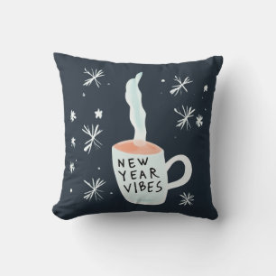 Cojín Decorativo Vibes de Año Nuevo fumando barba