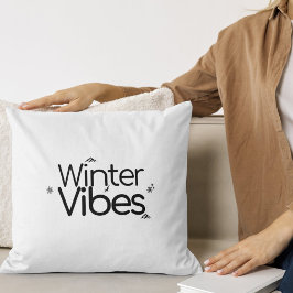 Cojín Decorativo Vibes de invierno - Minimalista copo de nieve y mo