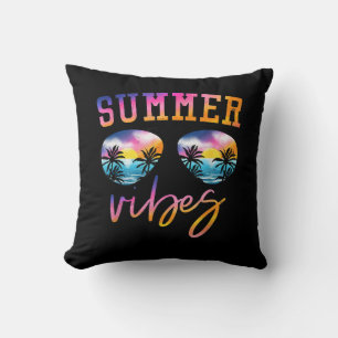Cojín Decorativo Vibes de verano gafas de sol con una playa diverti