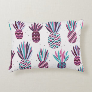 Cojín Decorativo Vibes de verano: Patrón de piña, puntos coloridos