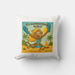 Cojín Decorativo Vibes en verano: Mono con Flipflops