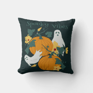 Cojín Decorativo Vibes fantasmales - Fantasmas y calabazas