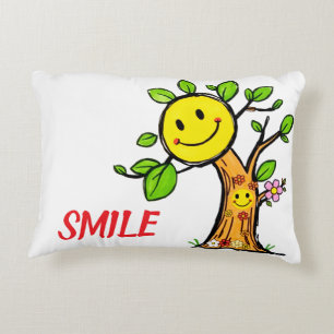 Cojín Decorativo Vibes positivas del "árbol de sonrisas"
