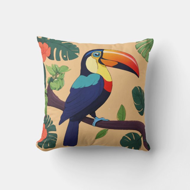 Cojín Decorativo Vibes Tropicales Turcas (Anverso)