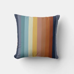 Cojín Decorativo Vibra de las rayas retro vintage de los 70 y 60