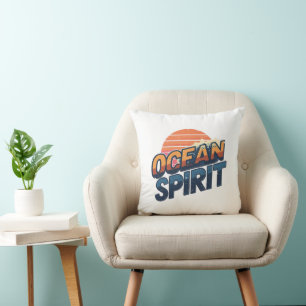 Cojín Decorativo Vibra de playa "Ocean Spirit" vintage