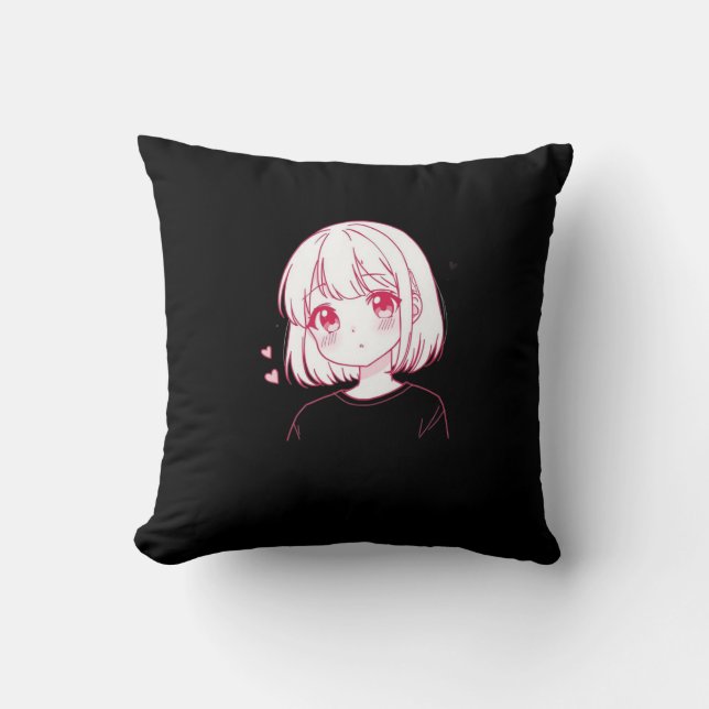 Cojín Decorativo "Vibraciones de amor de anime" (Anverso)