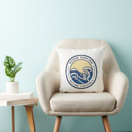 Cojín Decorativo Vibraciones de la Naturaleza del Surf Oceánico
