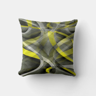 Cojín Decorativo Vibraciones de los ochenta Narciso Amarillo y Gris