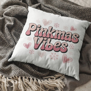 Cojín Decorativo Vibraciones de Pinkmas Navidad Rosa y Femenina