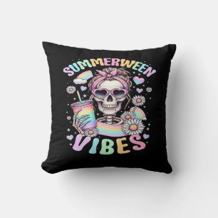 Cojín Decorativo Vibraciones de Summerween Dulce Chica Esqueleto Ve