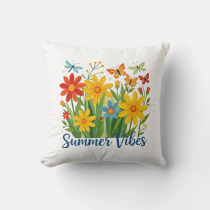 Cojín Decorativo Vibraciones de Verano Floral con Mariposas