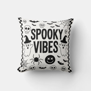 Cojín Decorativo Vibraciones Espeluznantes Halloween Retro