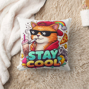 Cojín Decorativo Vibraciones Geniales – Ropa Urbana de Gato Relajad
